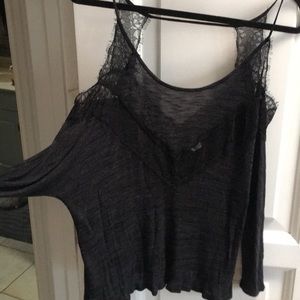 Cold shoulder open loose sweater